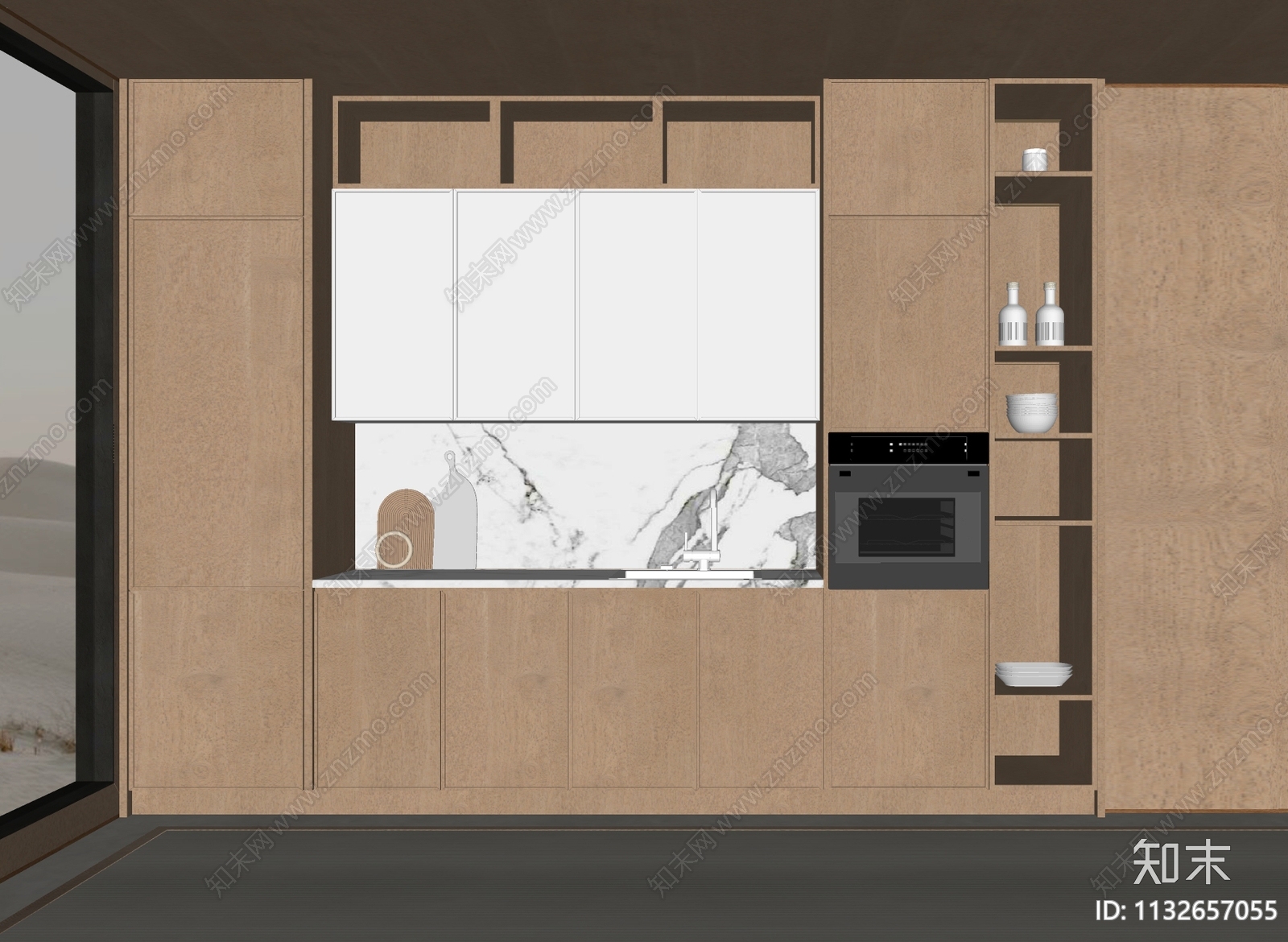 现代橱柜SU模型下载【ID:1132657055】