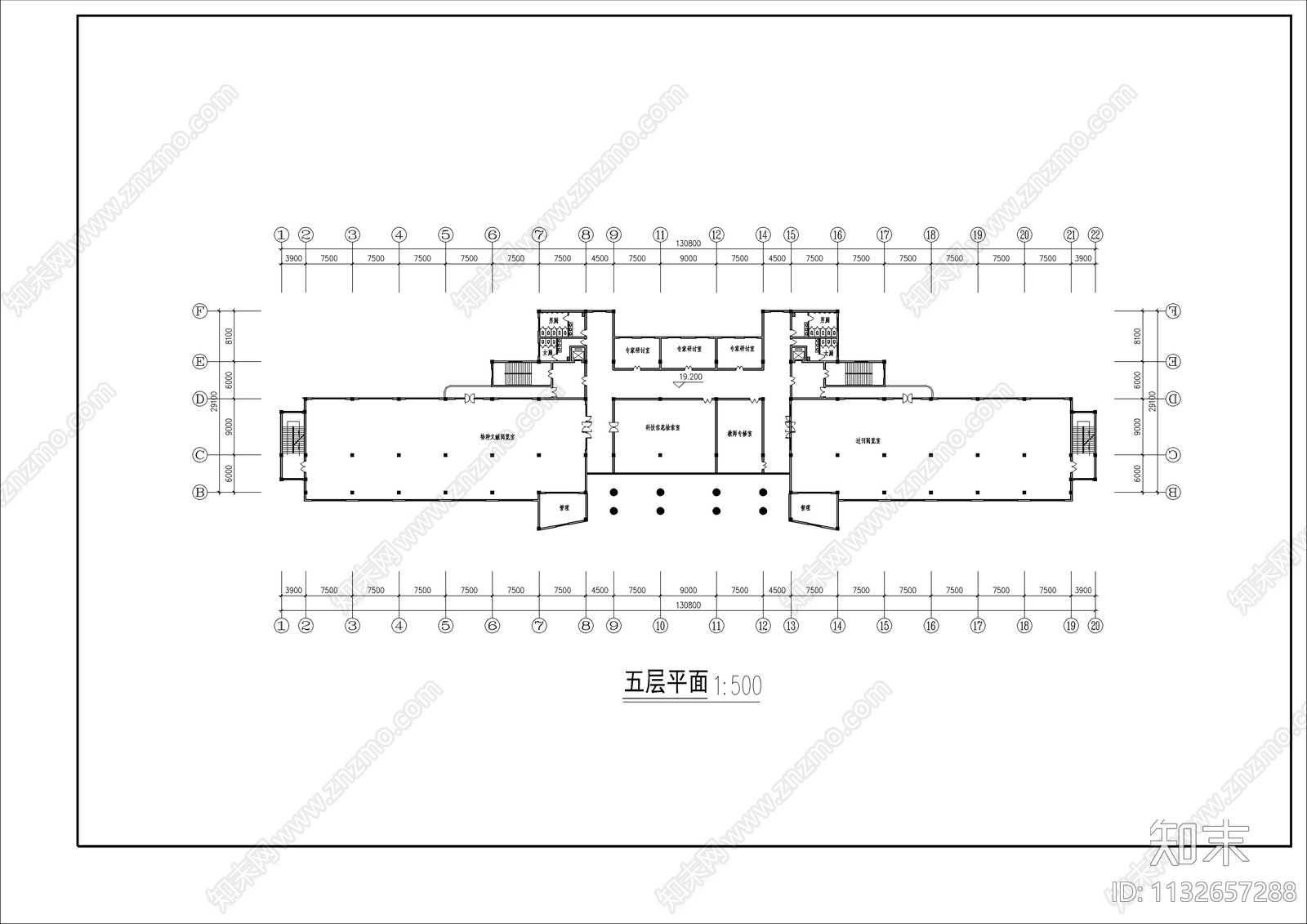 大学图书馆建筑cad施工图下载【ID:1132657288】