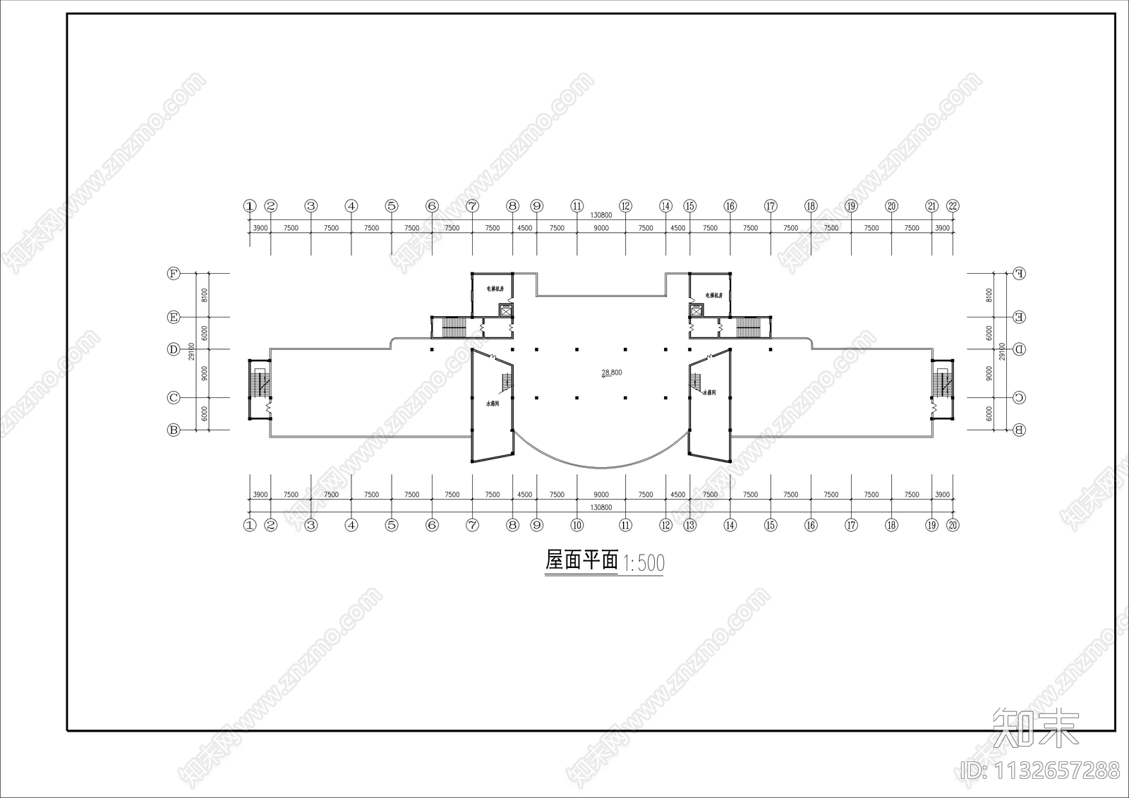 大学图书馆建筑cad施工图下载【ID:1132657288】