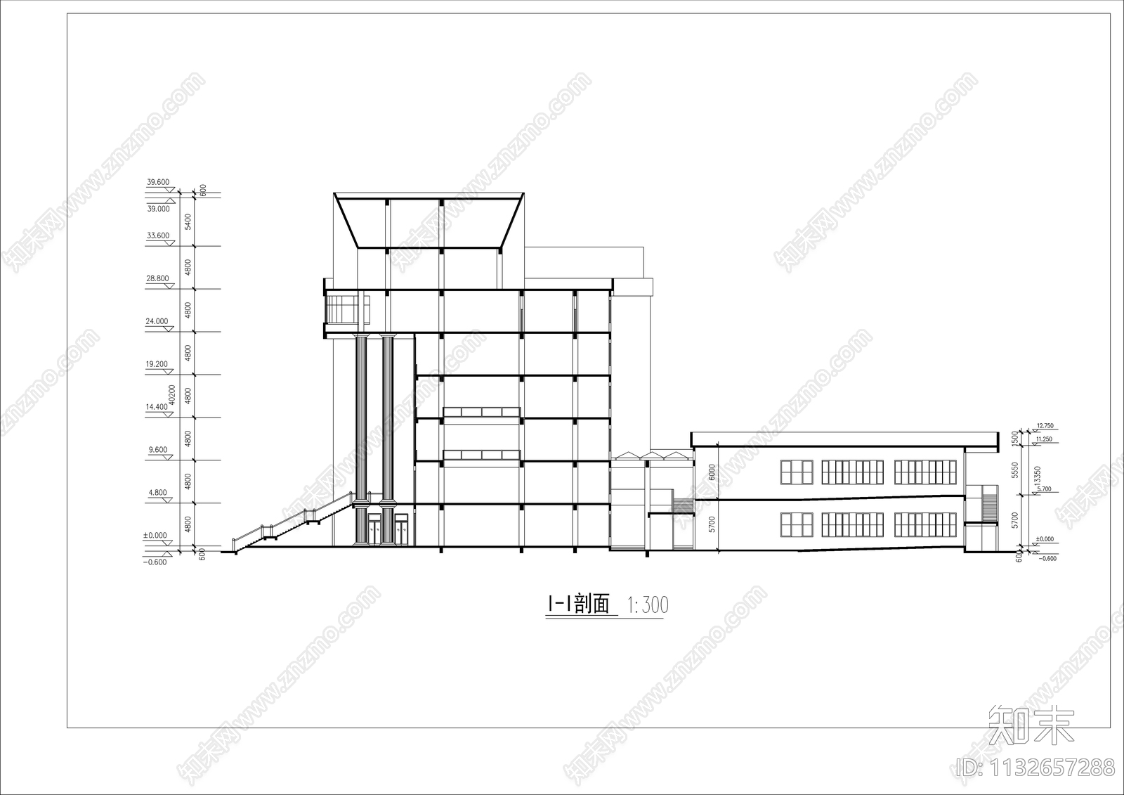 大学图书馆建筑cad施工图下载【ID:1132657288】