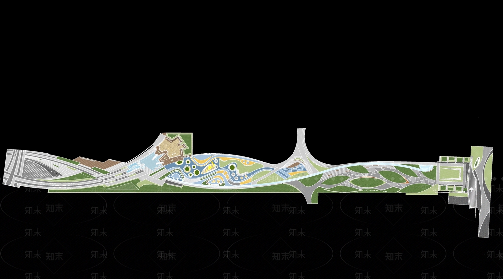 现代曲线景观公园SU模型下载【ID:1133170756】
