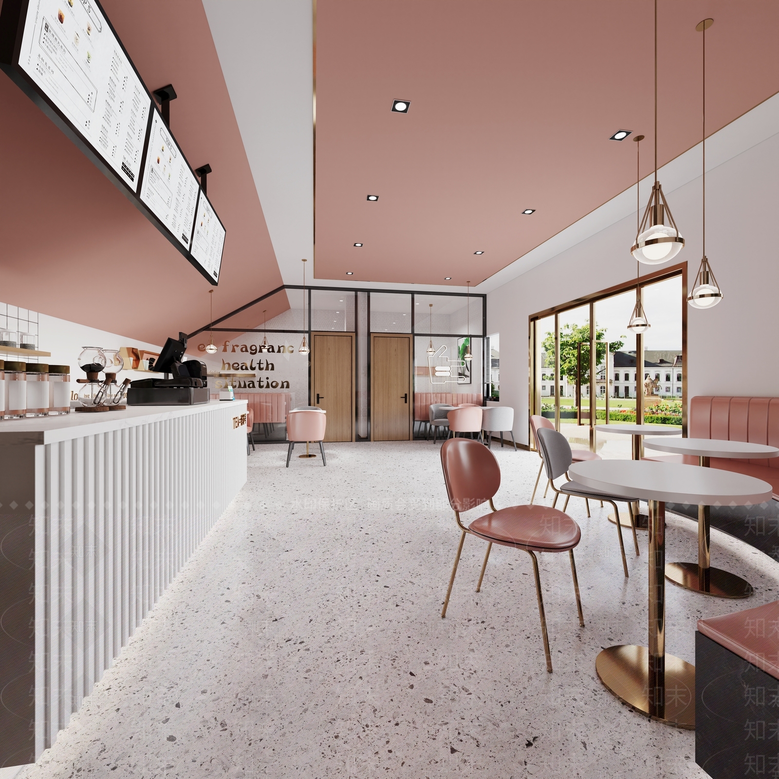现代轻奢奶茶店3D模型下载【ID:1132687939】