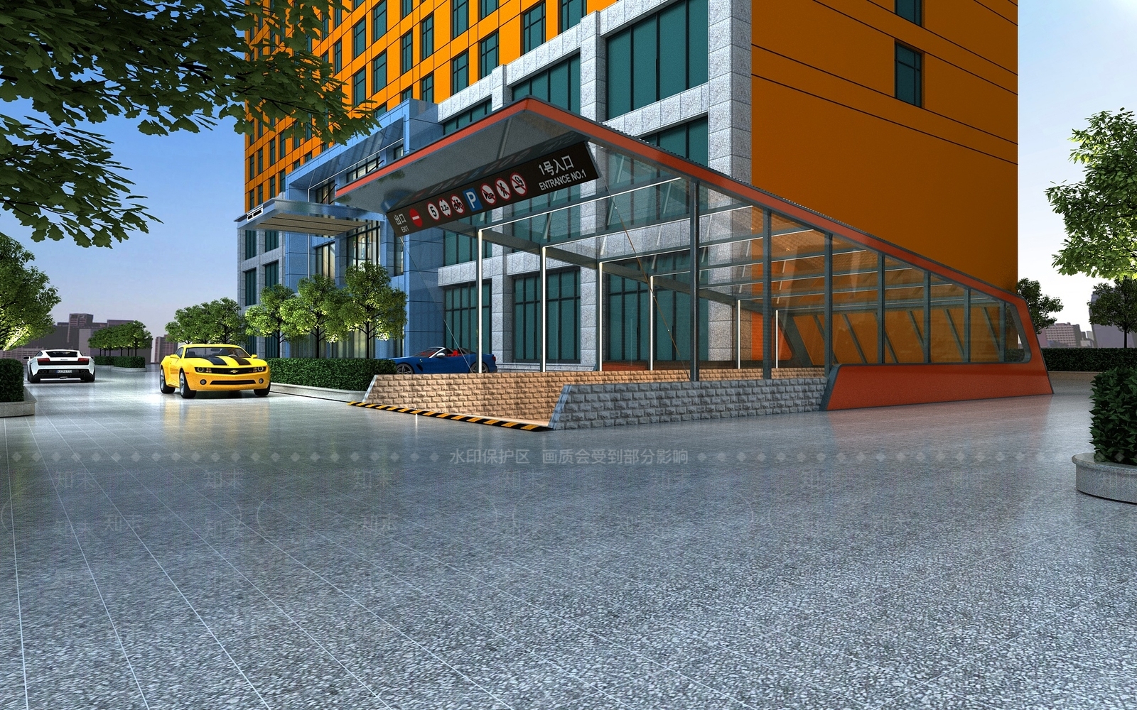 现代地铁站入口3D模型下载【ID:1132746570】