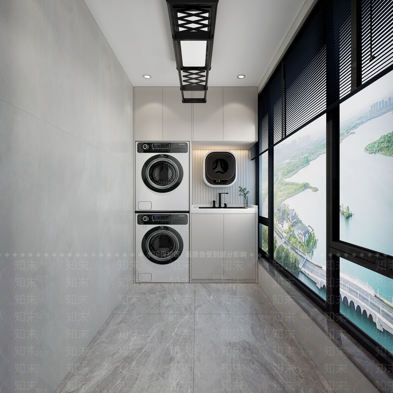 现代家居阳台3D模型下载【ID:1132677103】