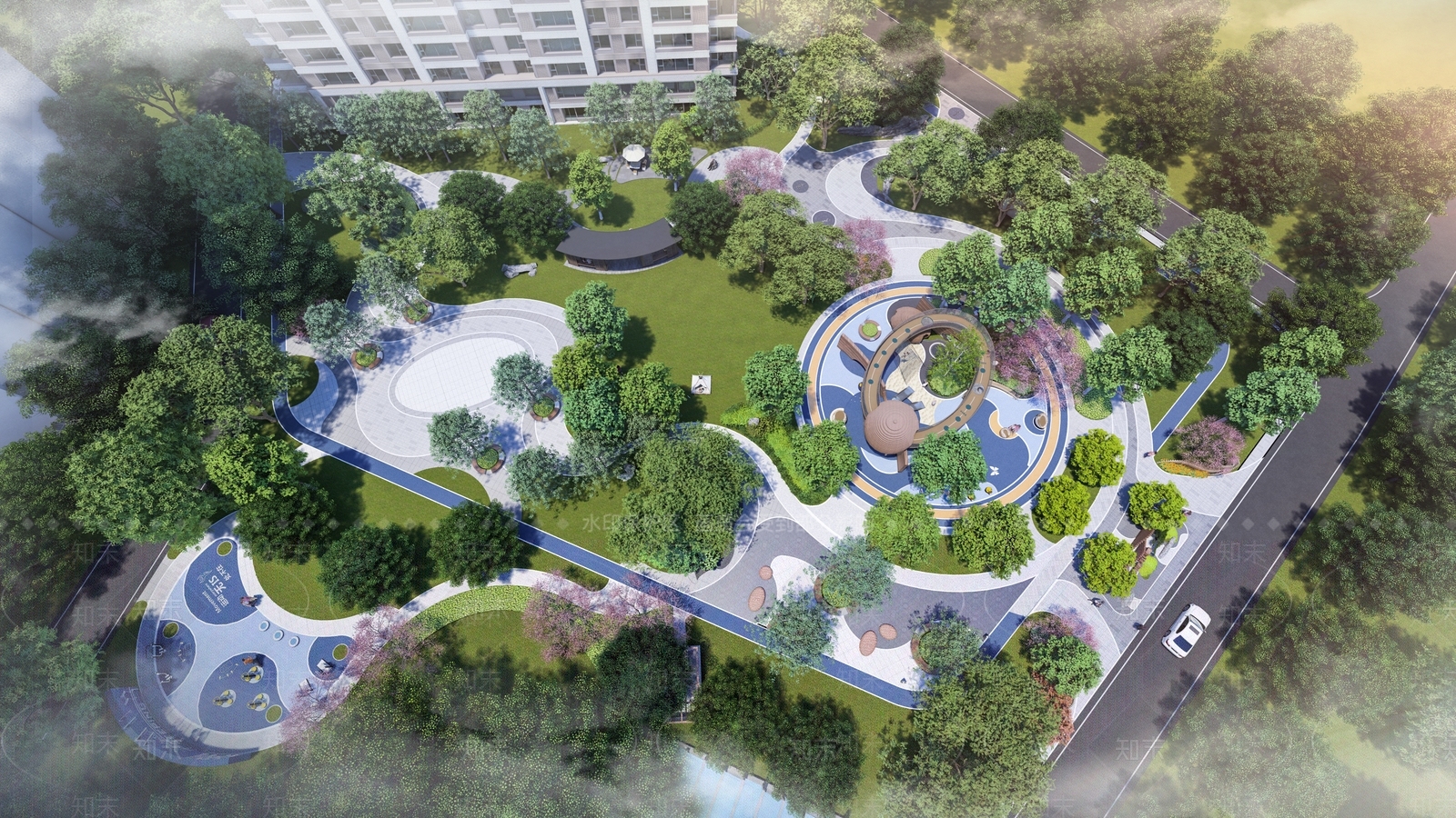 现代景观公园SU模型下载【ID:1132679563】