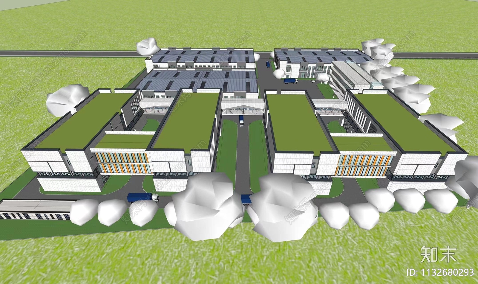 现代厂房SU模型下载【ID:1132680293】