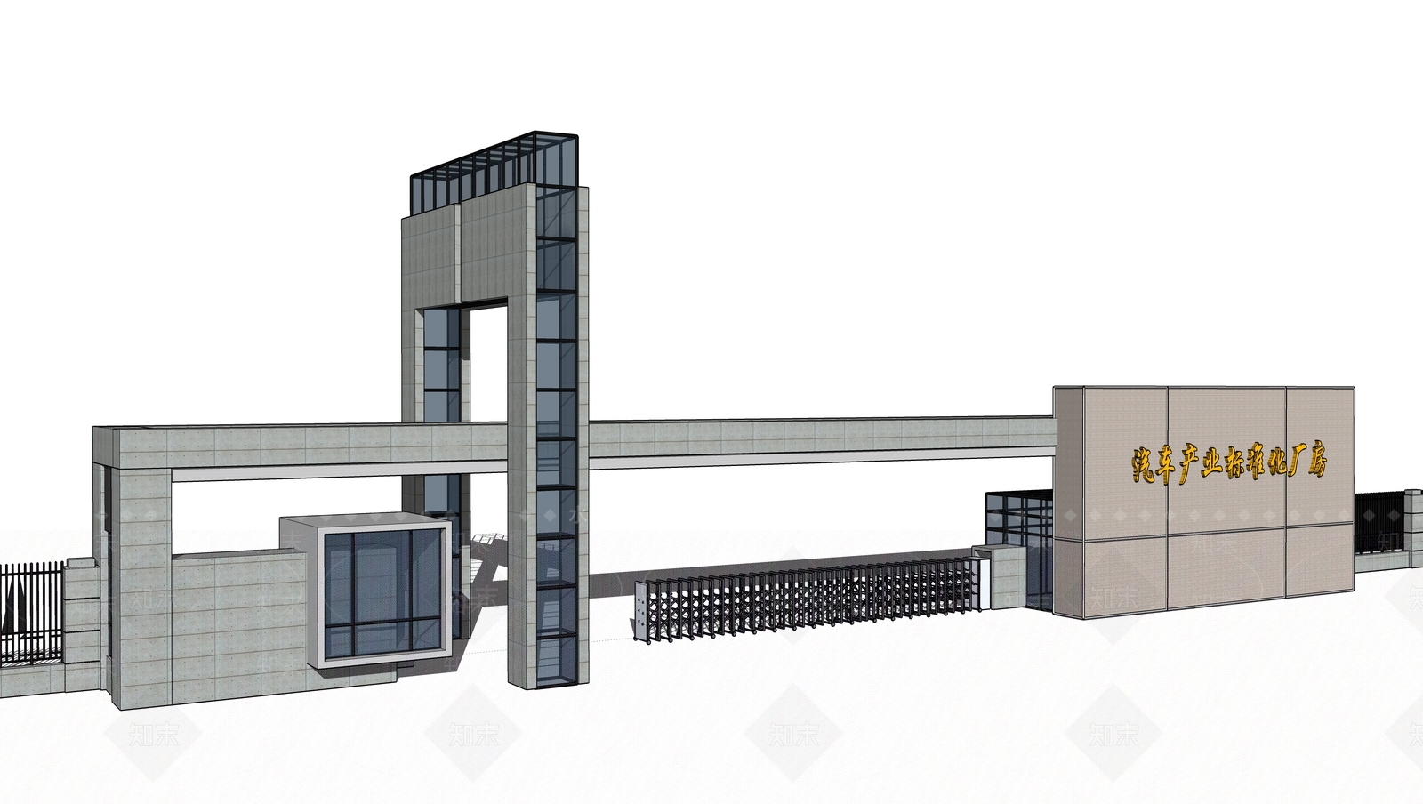 现代厂房大门SU模型下载【ID:1132680588】