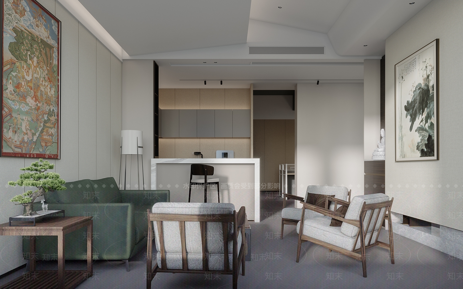 现代茶水间3D模型下载【ID:1132687326】