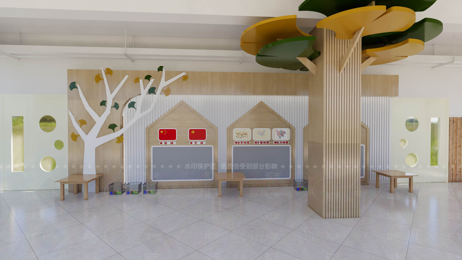 现代幼儿园内部SU模型下载【ID:1132687820】