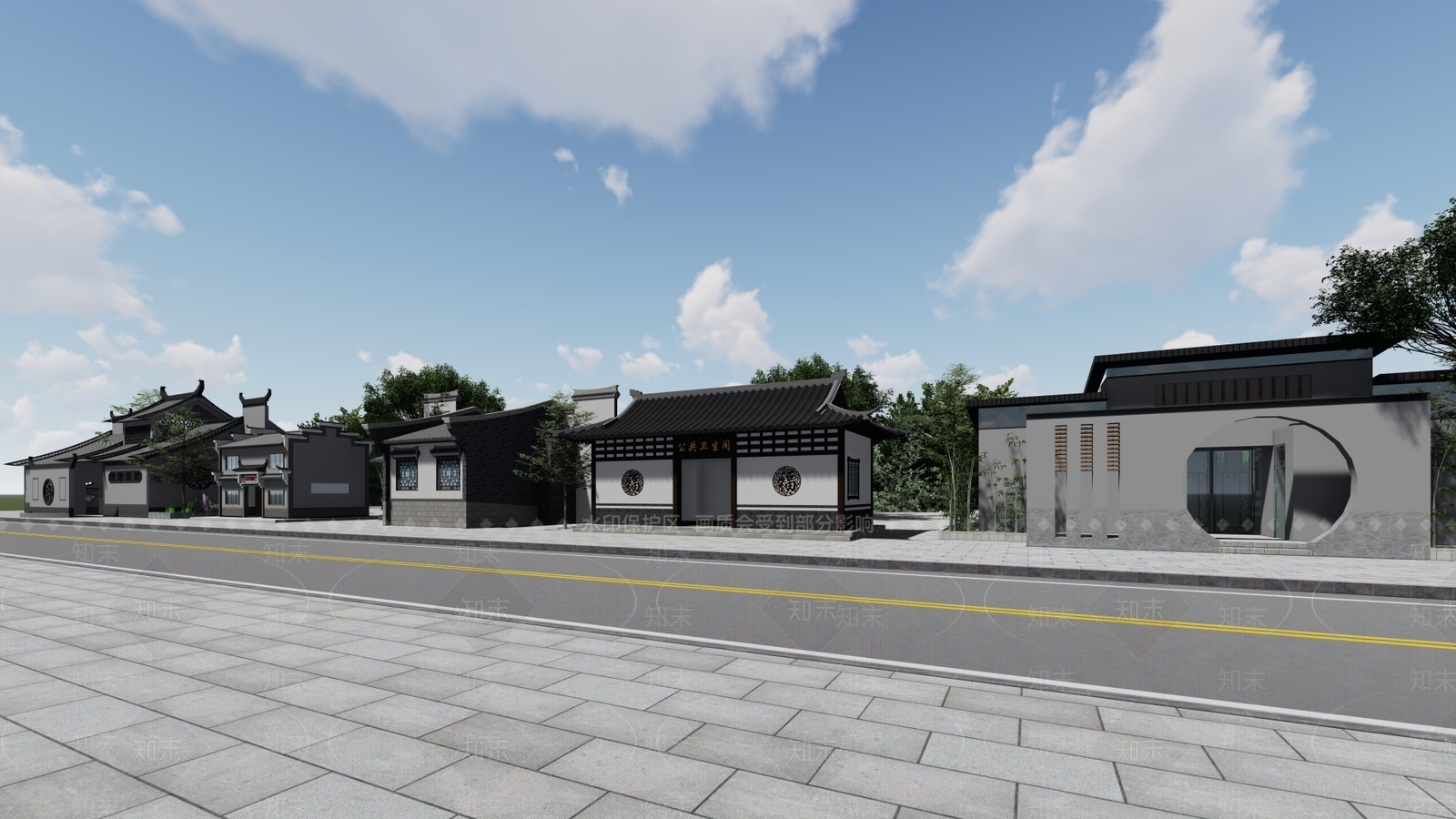 新中式公厕SU模型下载【ID:1132692776】