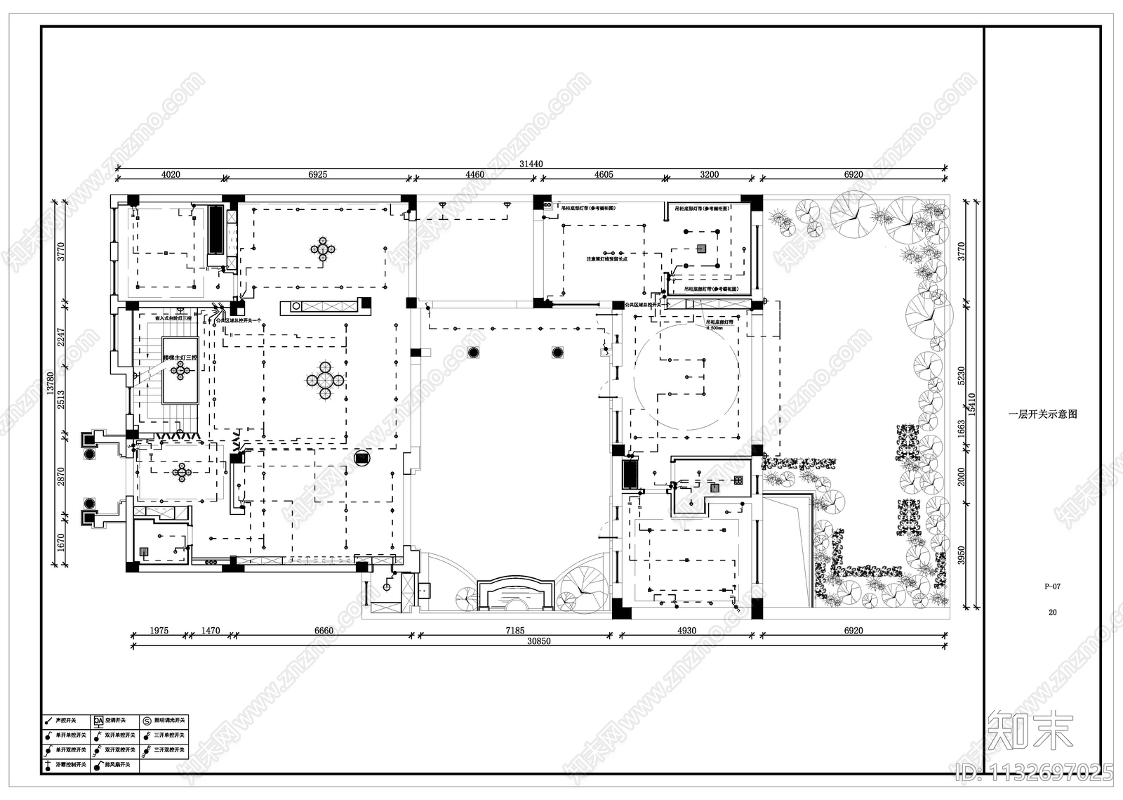 轻奢别墅室内装修效果图cad施工图下载【ID:1132697025】