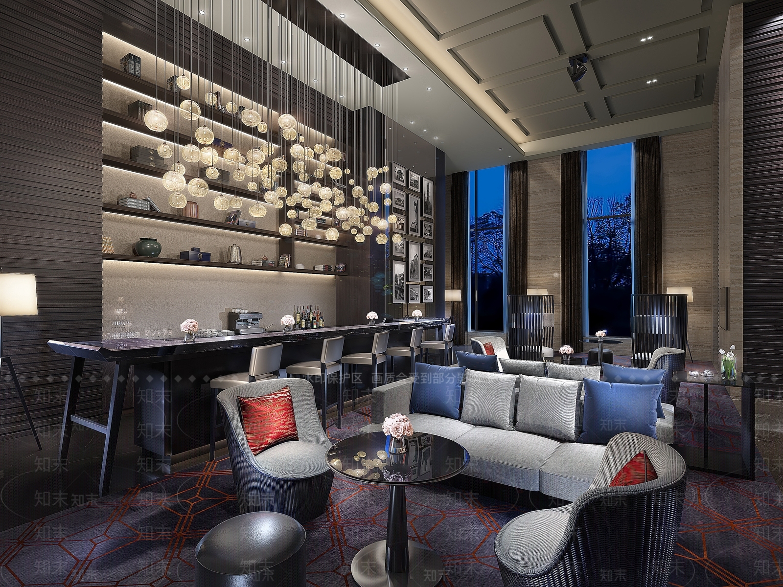 现代酒店大堂SU模型下载【ID:1132699263】