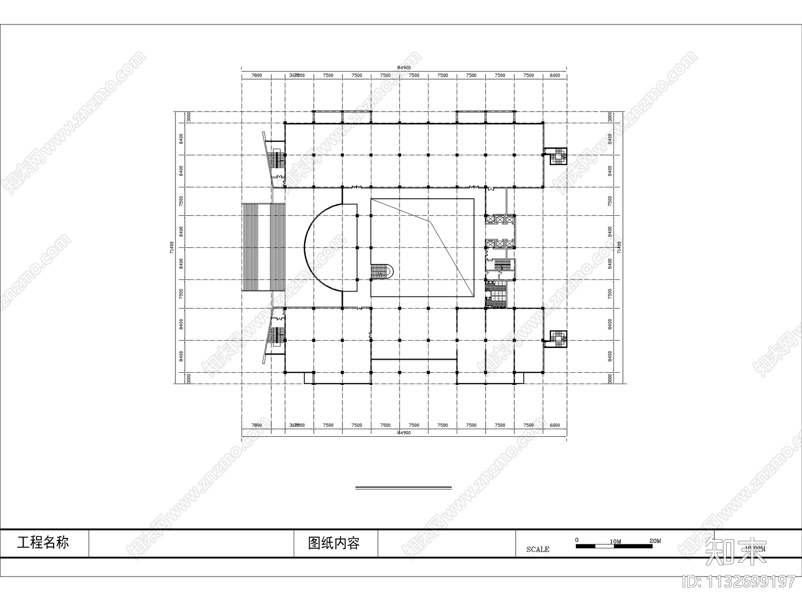 安徽财贸学院图书馆建筑cad施工图下载【ID:1132699197】