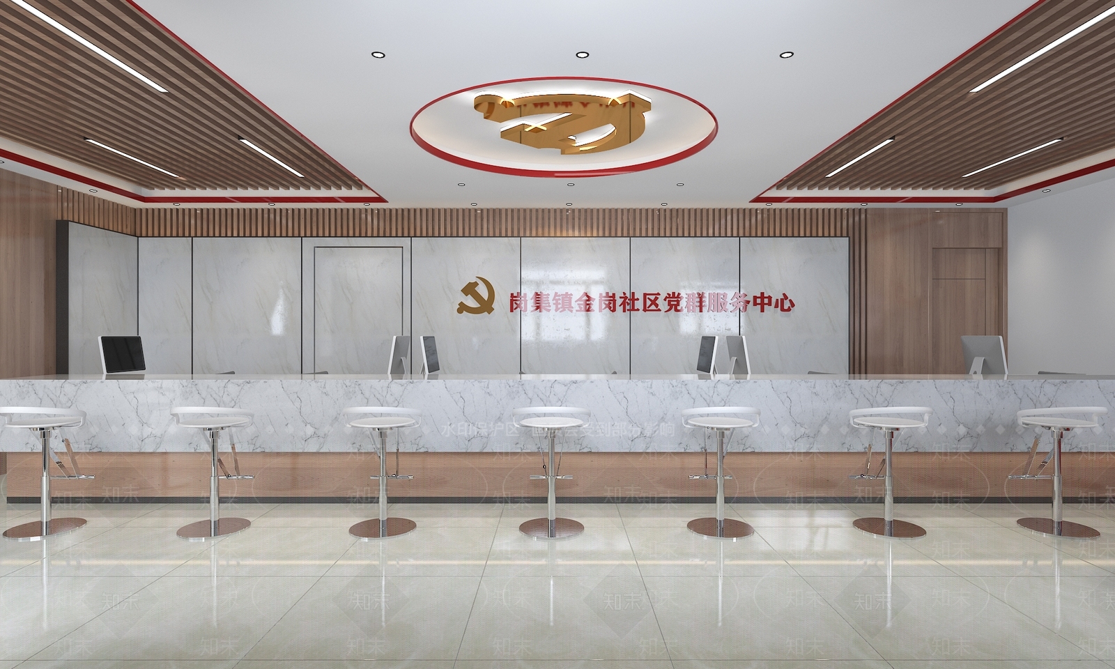 现代社区党群服务中心SU模型下载【ID:1132702777】