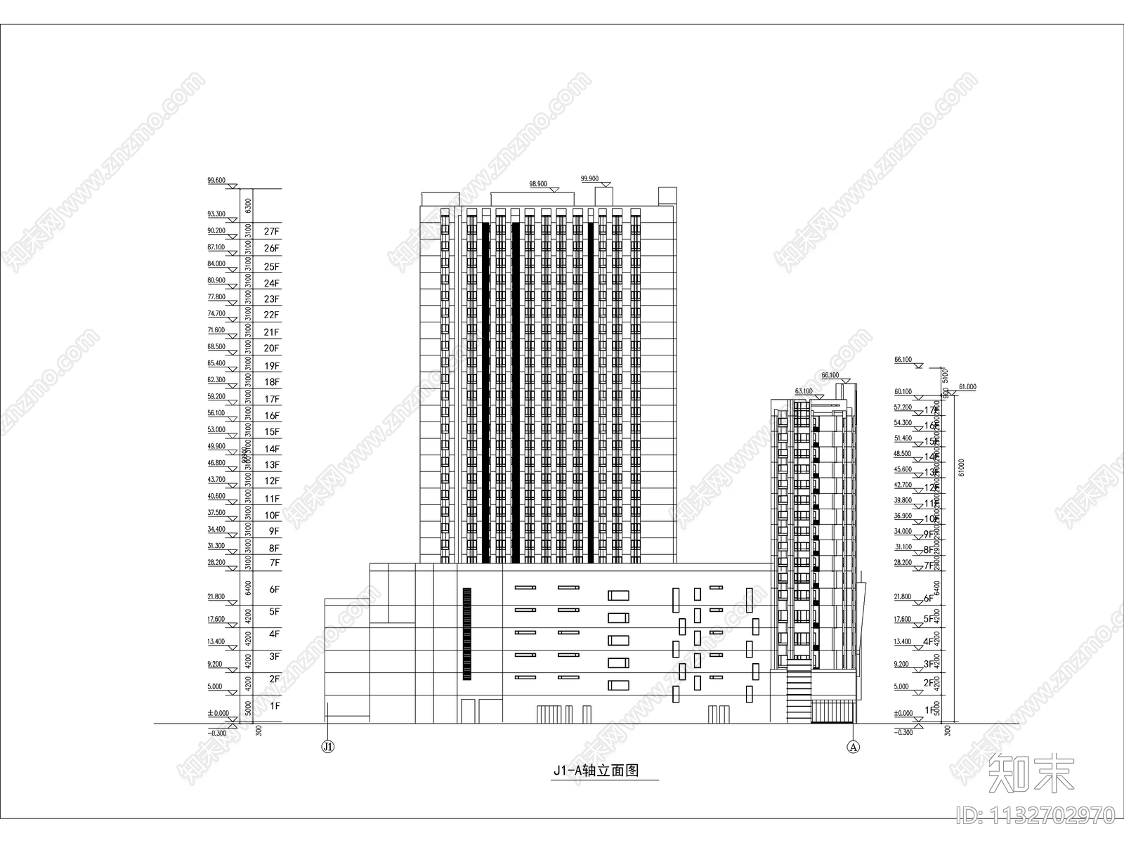 新都会商业综合体建筑cad施工图下载【ID:1132702970】