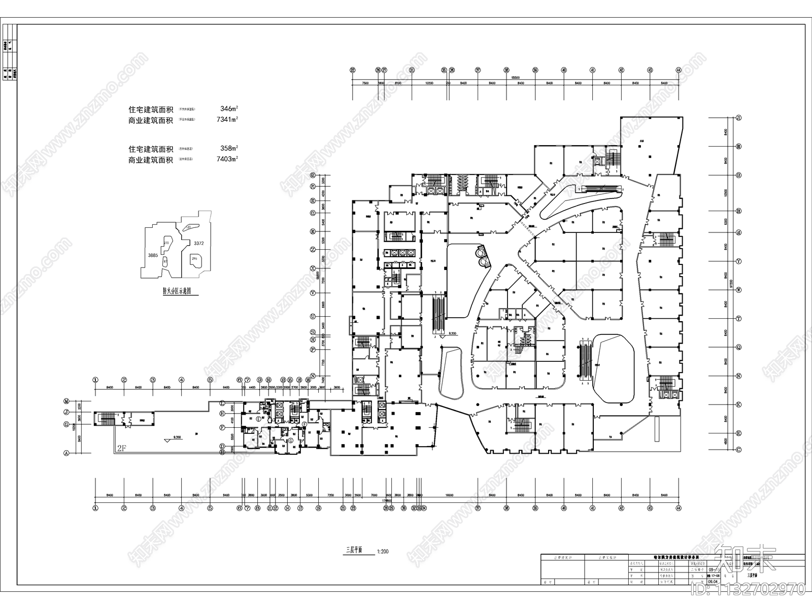 新都会商业综合体建筑cad施工图下载【ID:1132702970】