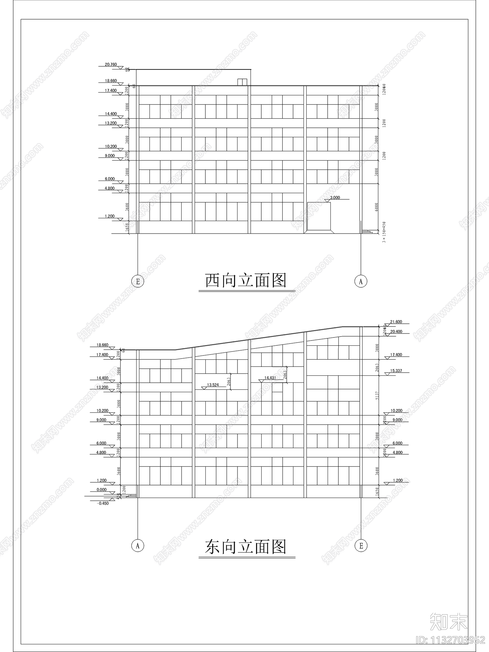 四层大学图书馆建筑cad施工图下载【ID:1132703952】