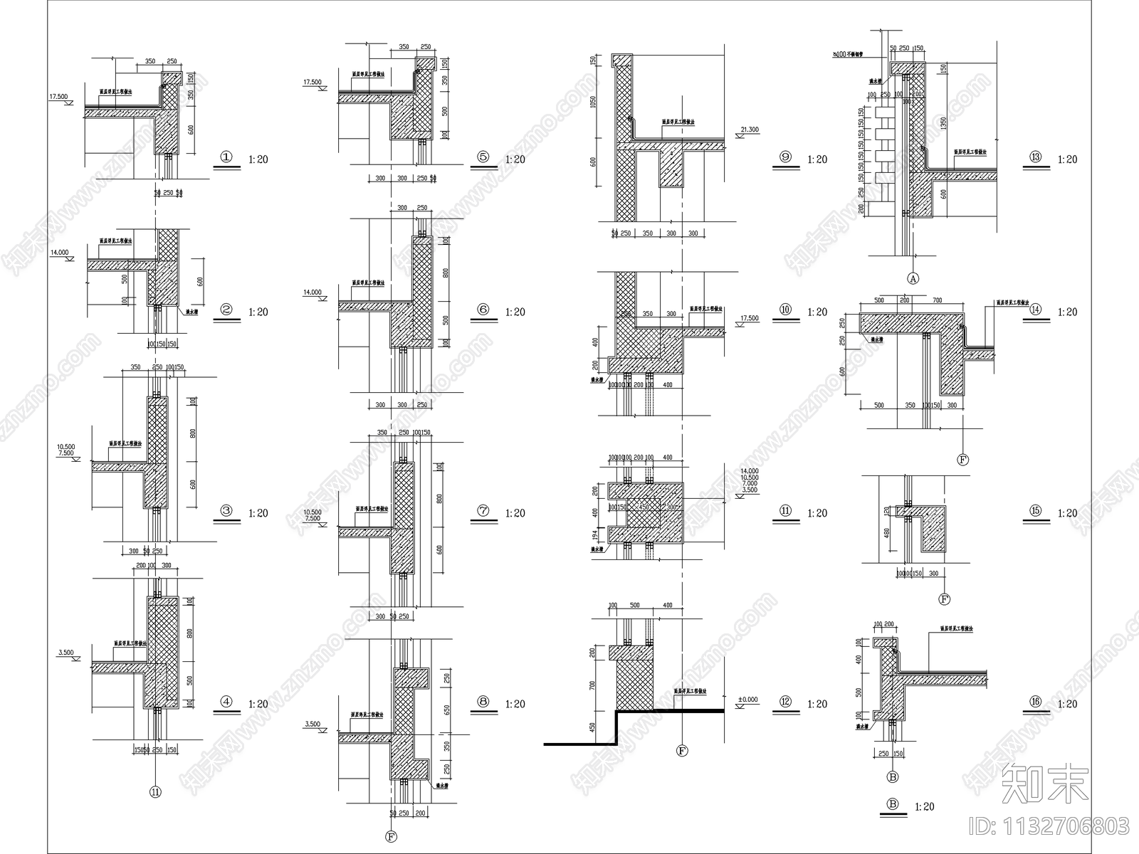 五层图书馆建筑cad施工图下载【ID:1132706803】