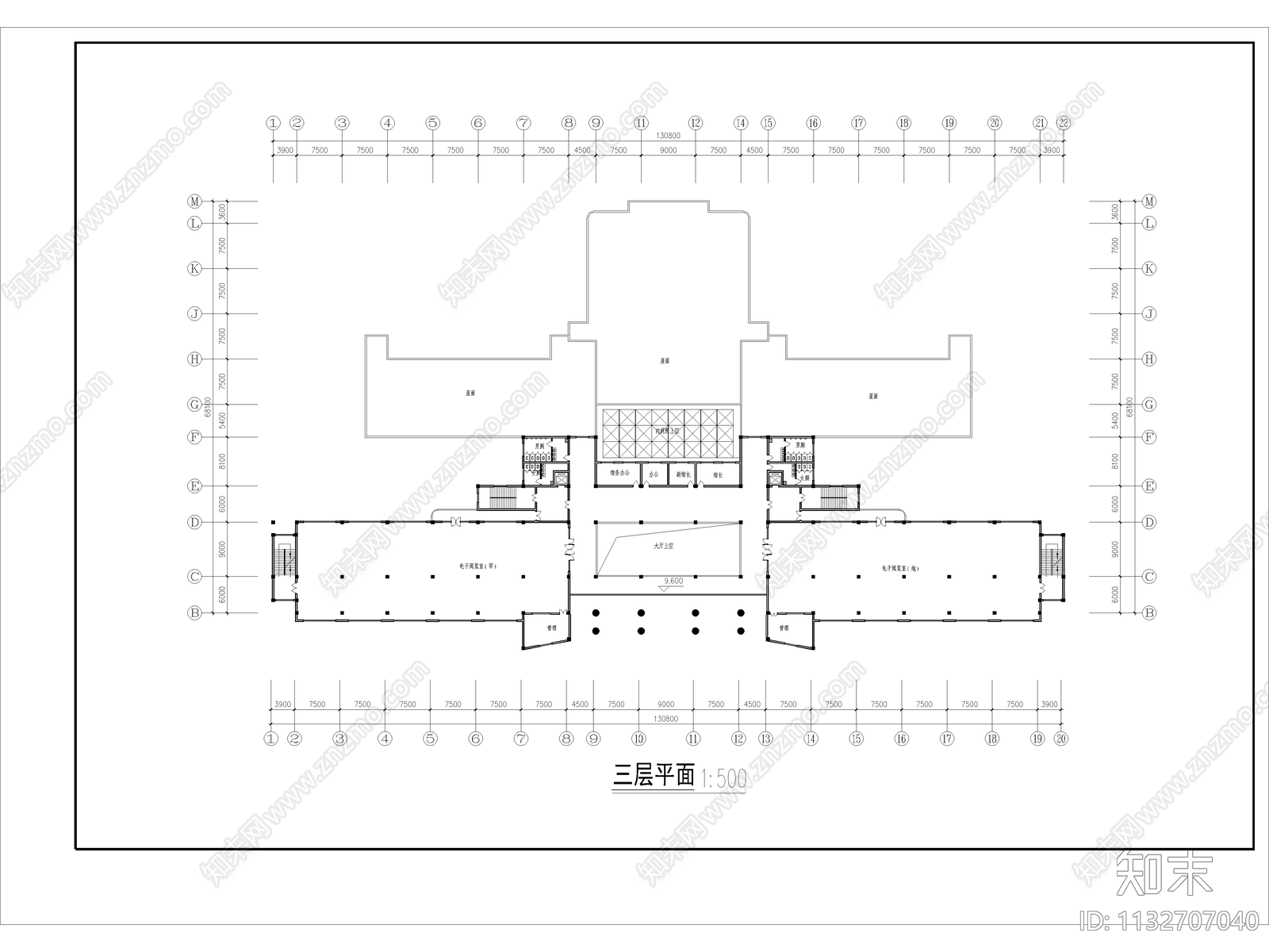 六层大学图书馆建筑cad施工图下载【ID:1132707040】