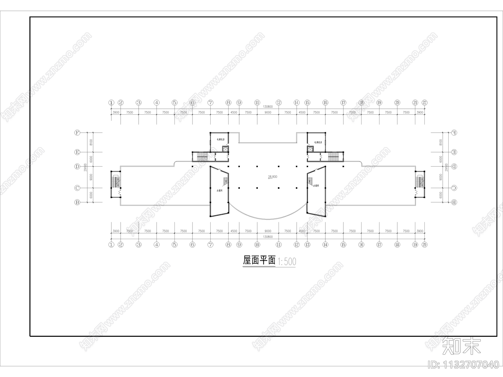 六层大学图书馆建筑cad施工图下载【ID:1132707040】