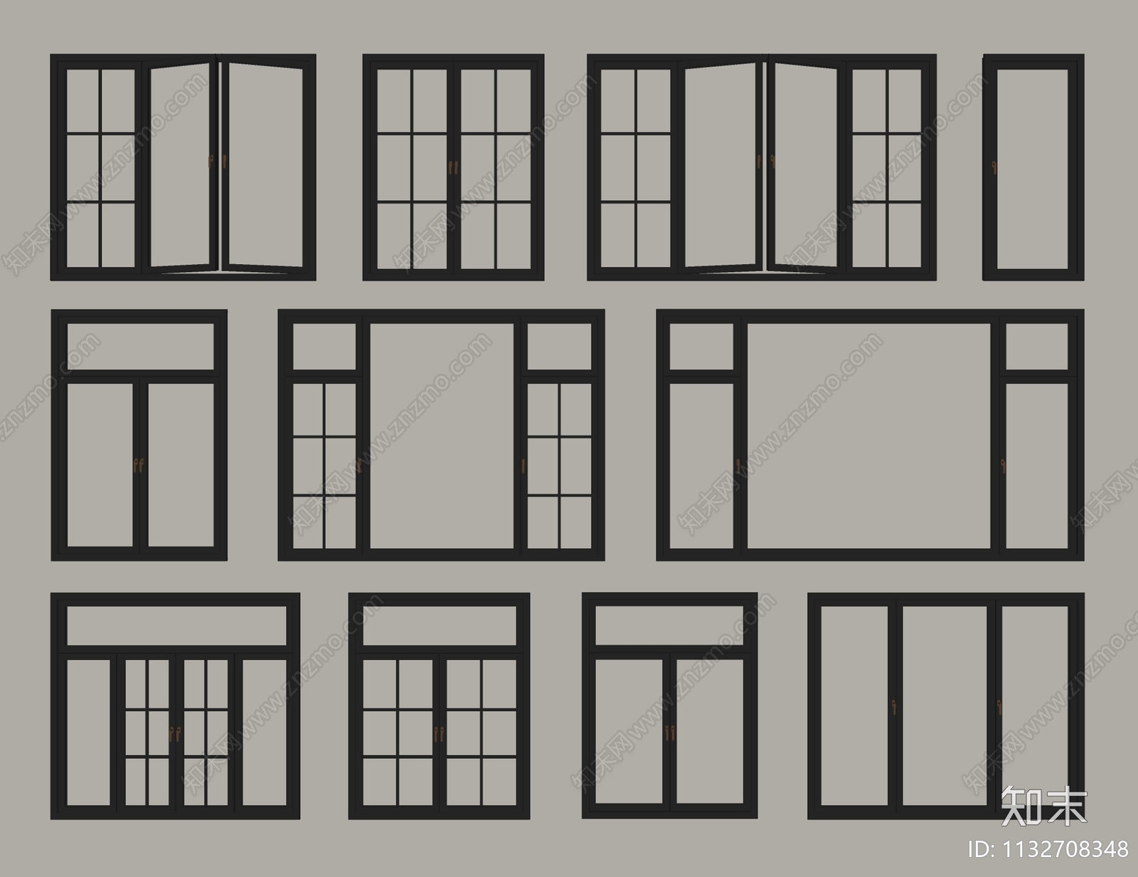 现代窗户组合SU模型下载【ID:1132708348】