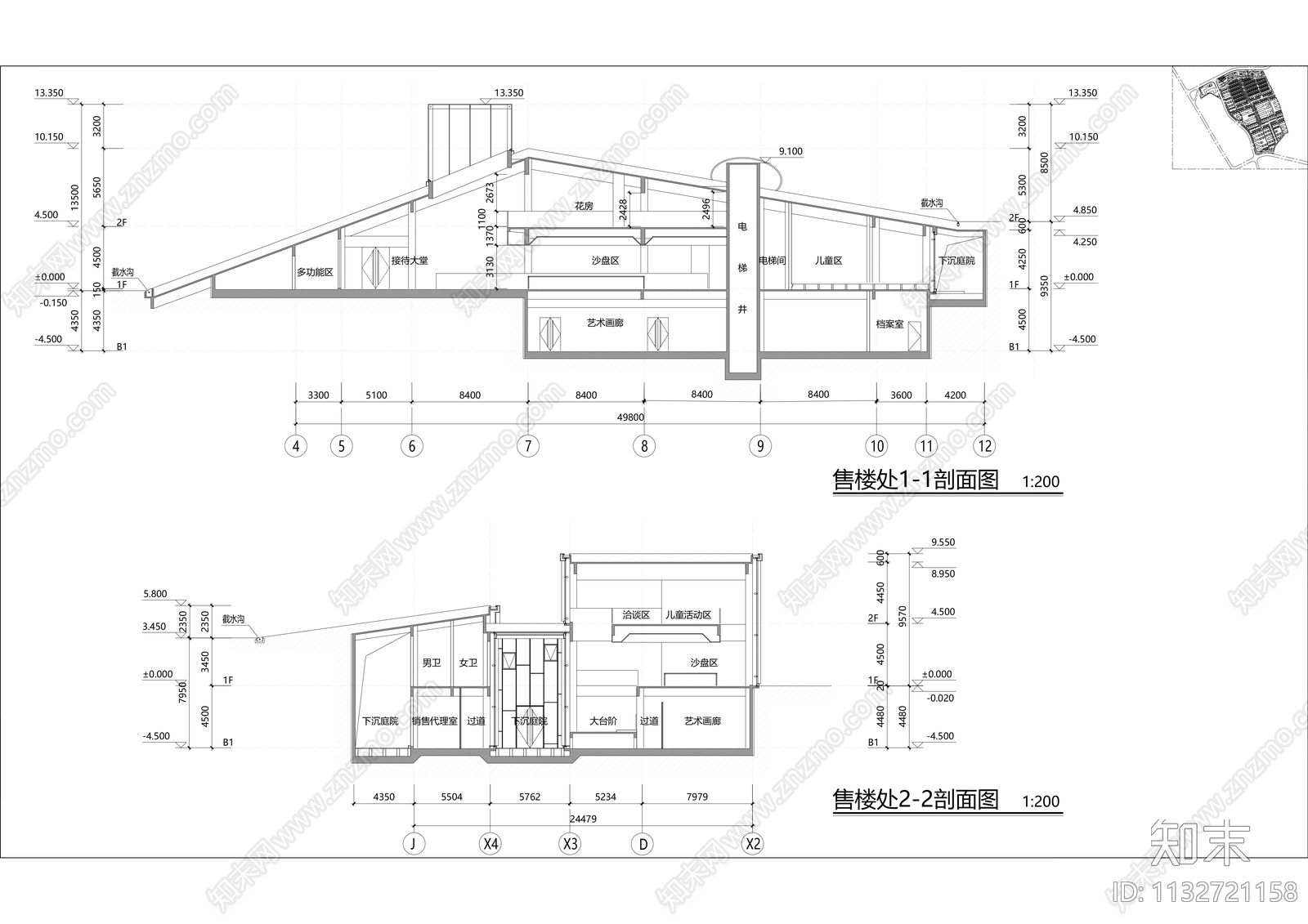 售楼处建筑效果图cad施工图下载【ID:1132721158】