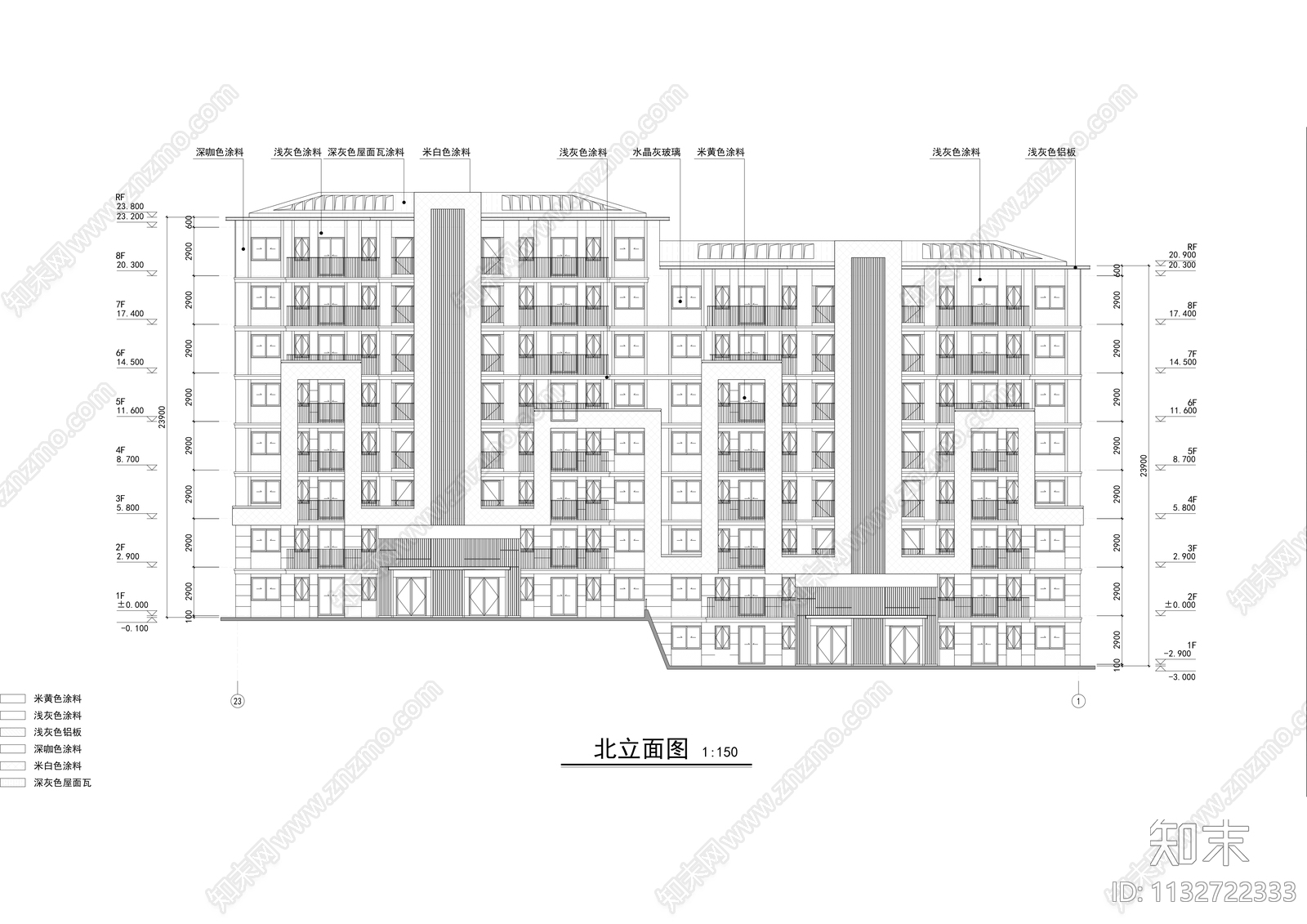 现代住宅区建筑效果图cad施工图下载【ID:1132722333】