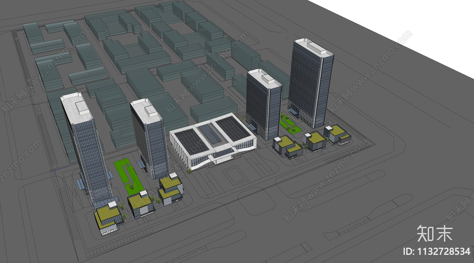 现代产业园SU模型下载【ID:1132728534】
