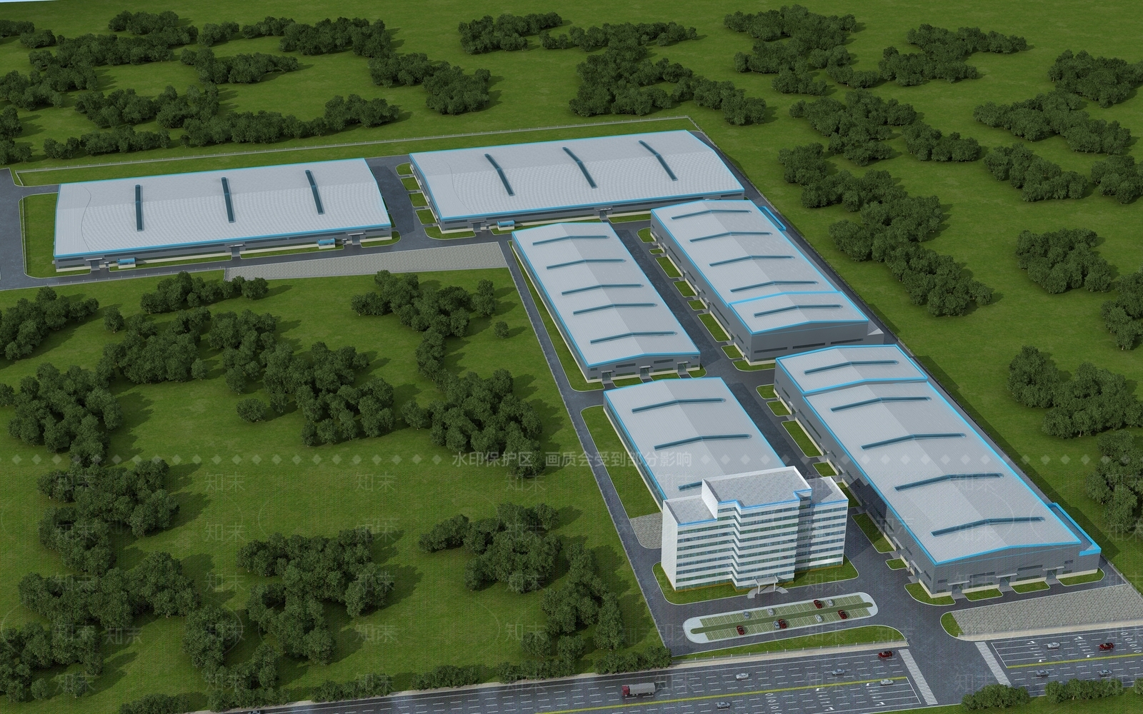 现代工业厂房3D模型下载【ID:1132734714】
