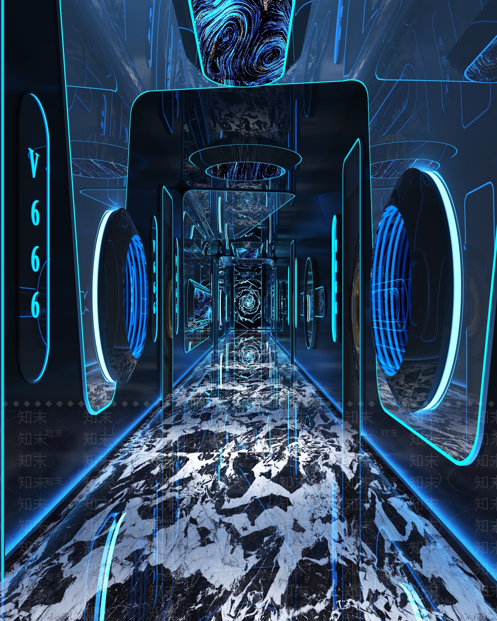 现代KTV过道3D模型下载【ID:1132735632】_知末3d模型网