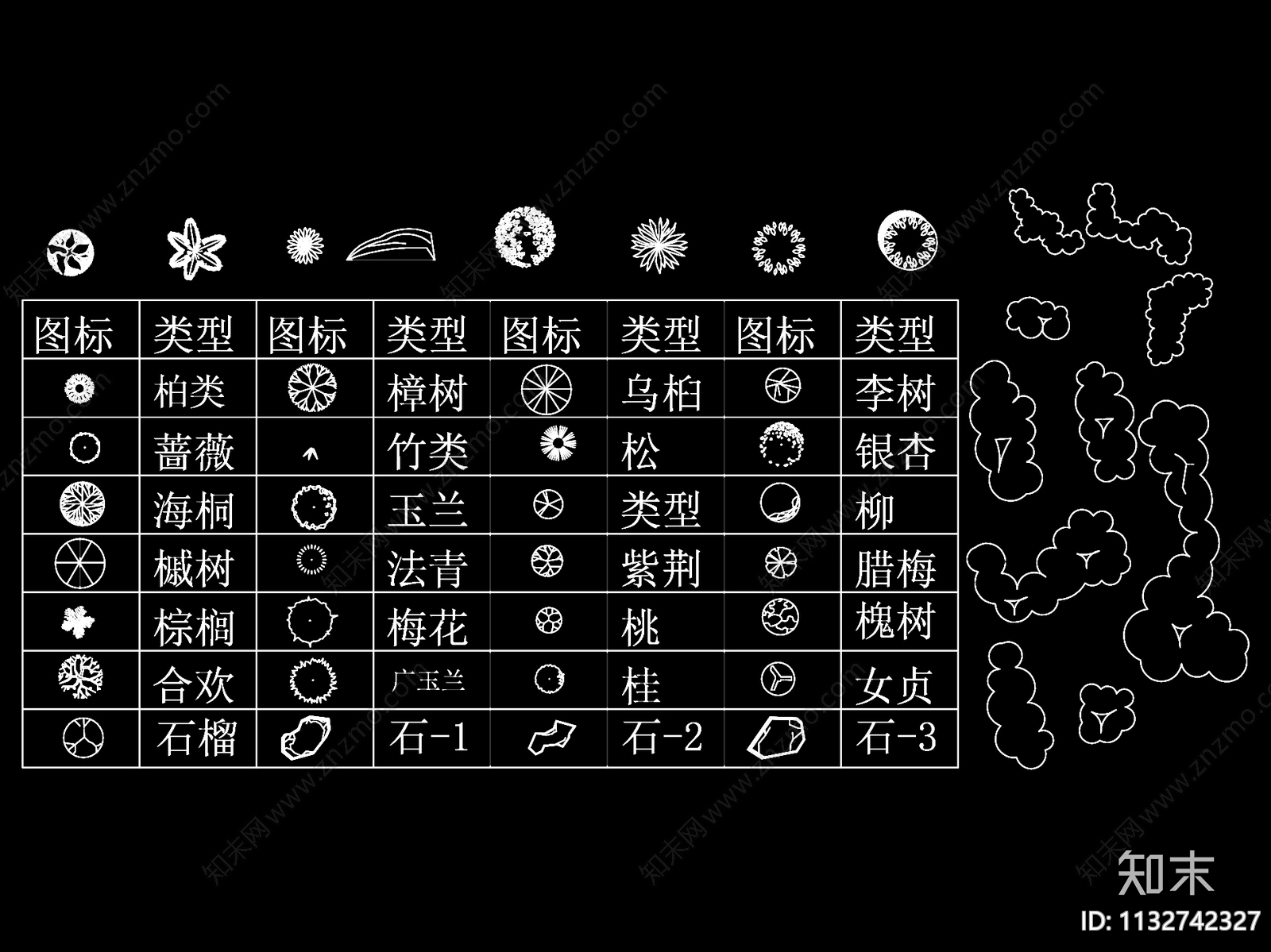 植物平面cad施工图下载【ID:1132742327】