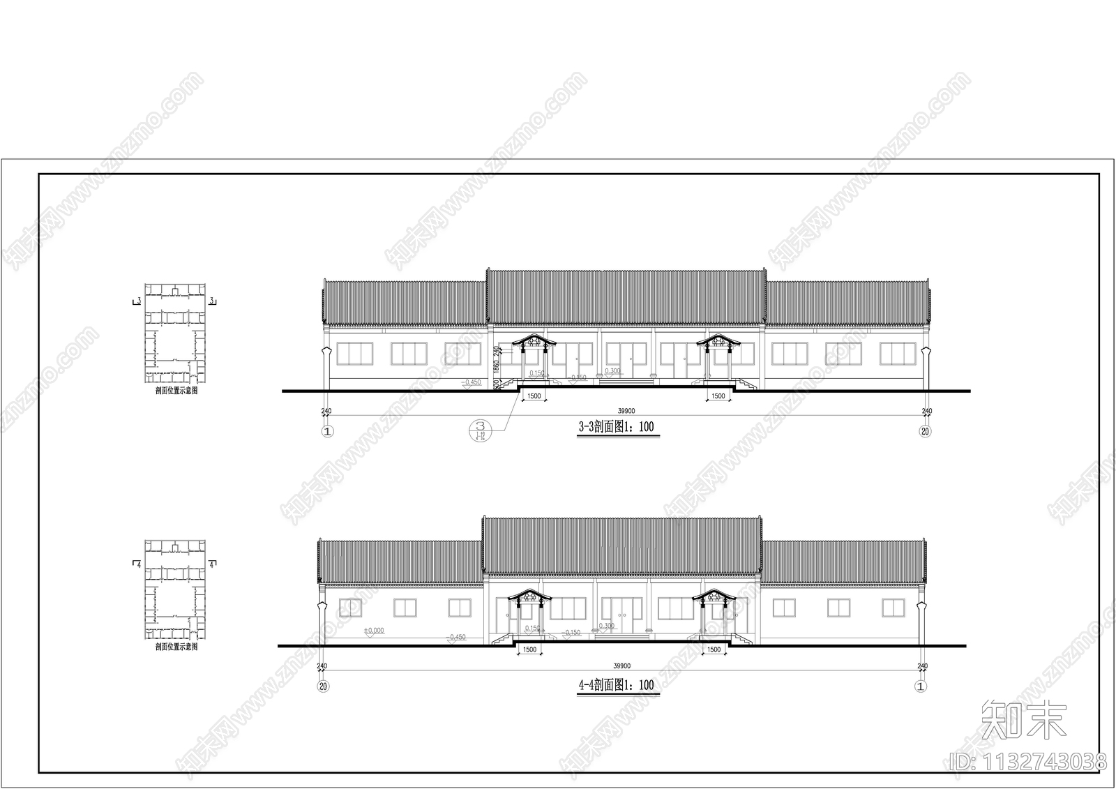 四合院建筑施工图下载【ID:1132743038】