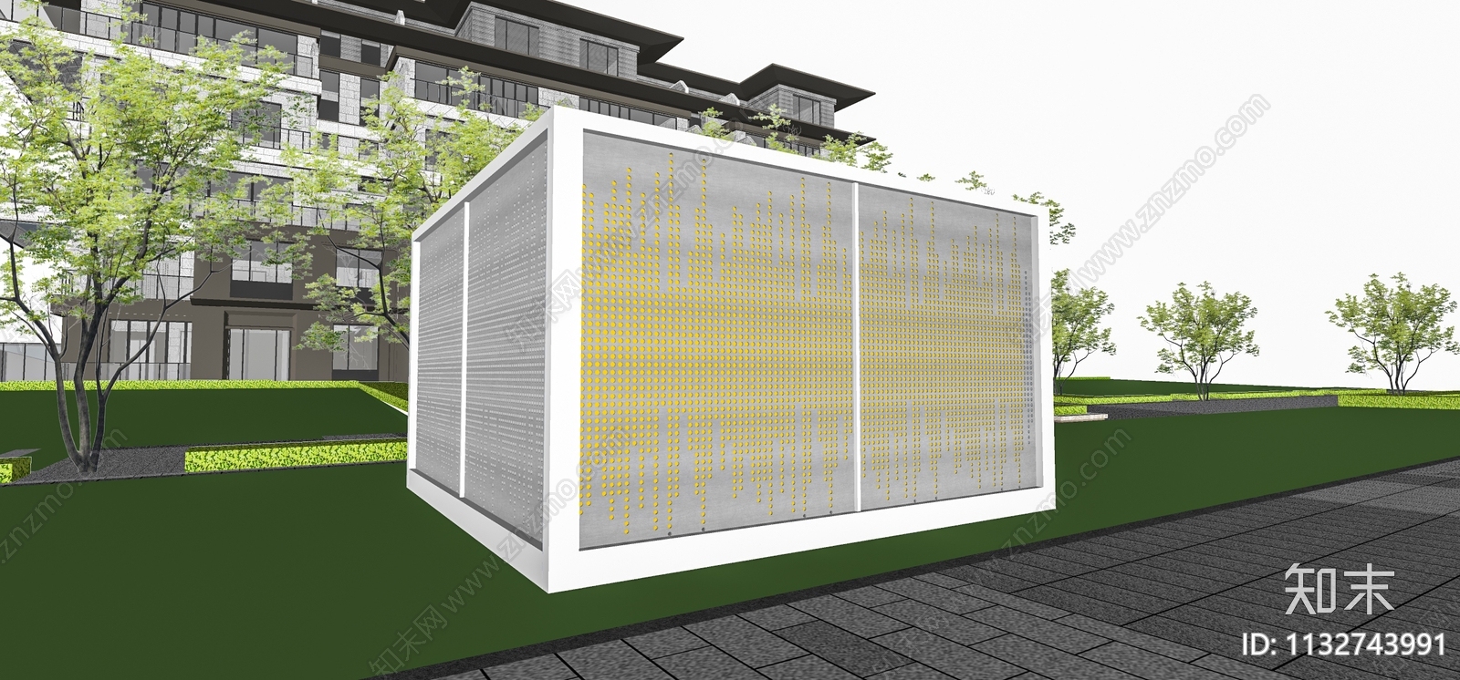配电箱外立面装饰SU模型下载【ID:1132743991】