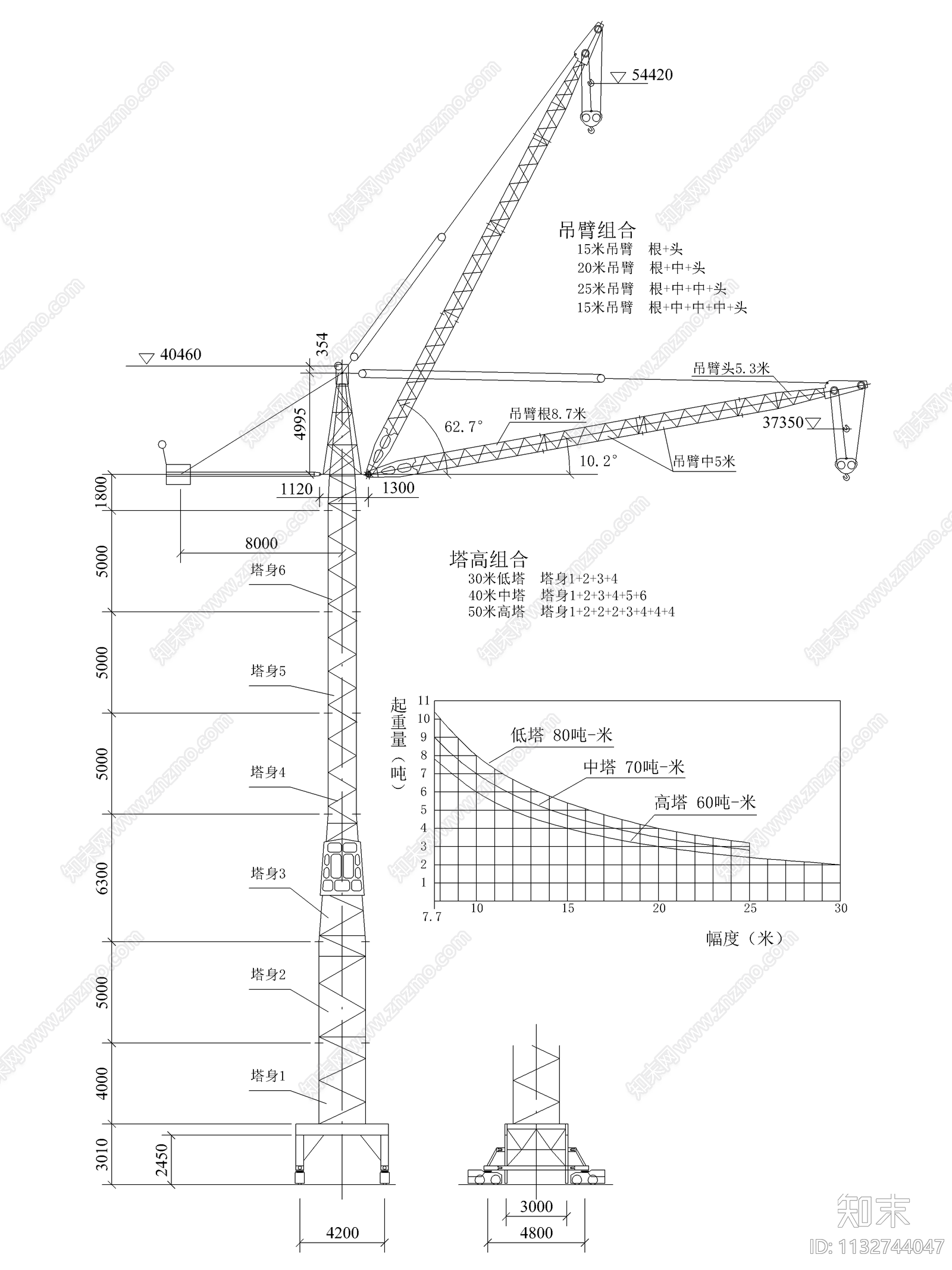 汽车吊车施工图下载【ID:1132744047】