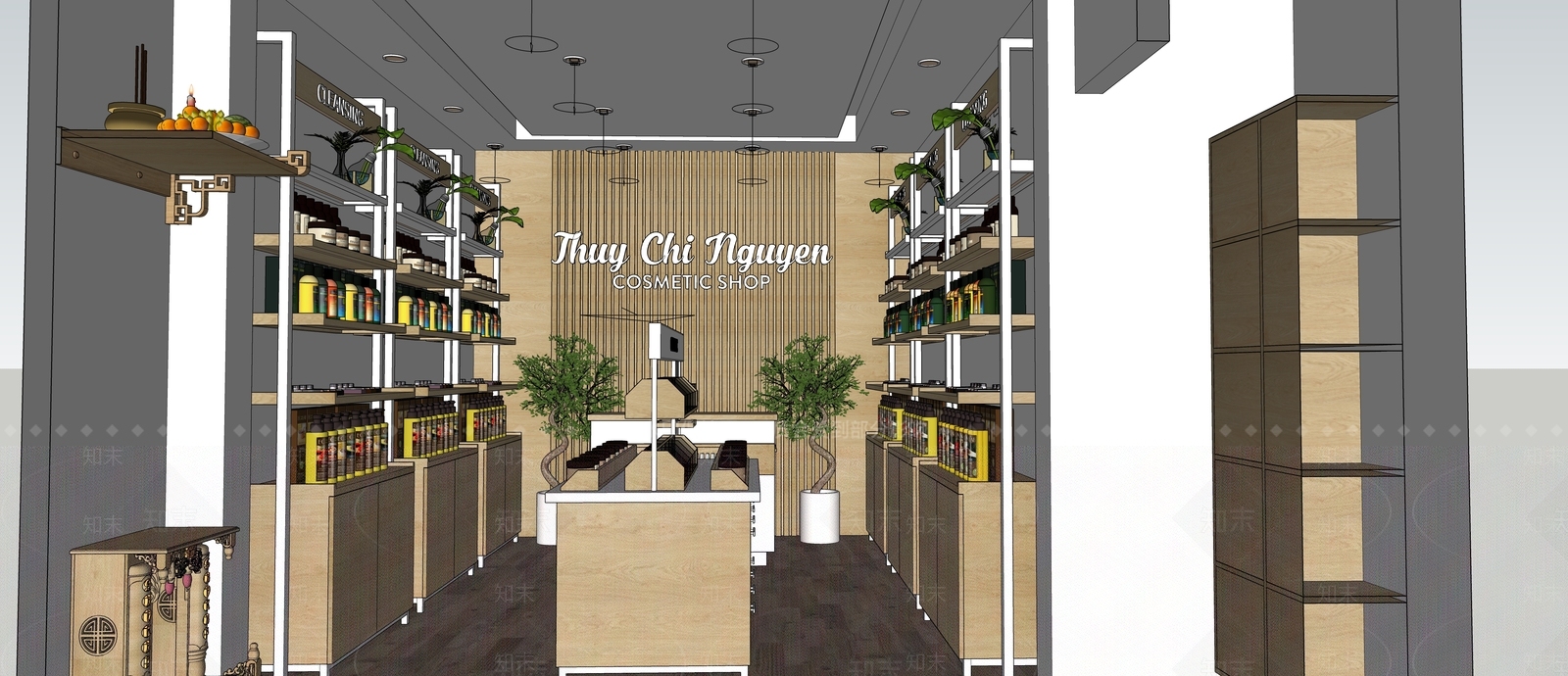 现代美妆店SU模型下载【ID:1132744494】