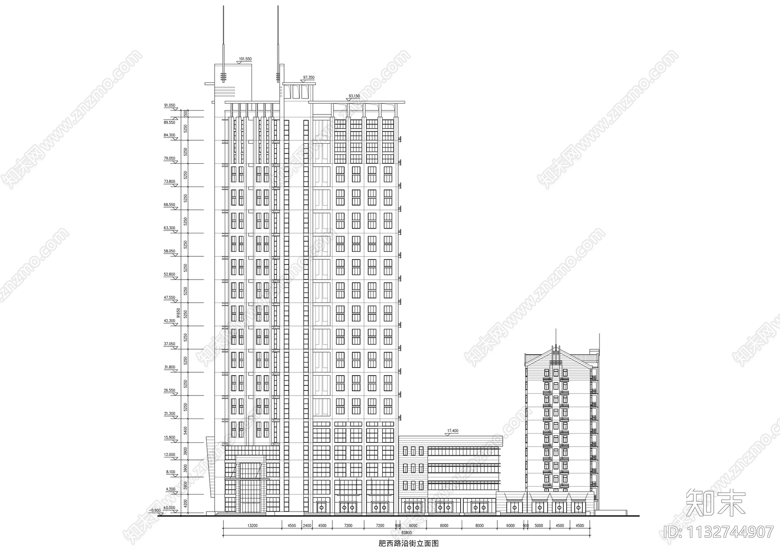 办公楼建筑cad施工图下载【ID:1132744907】