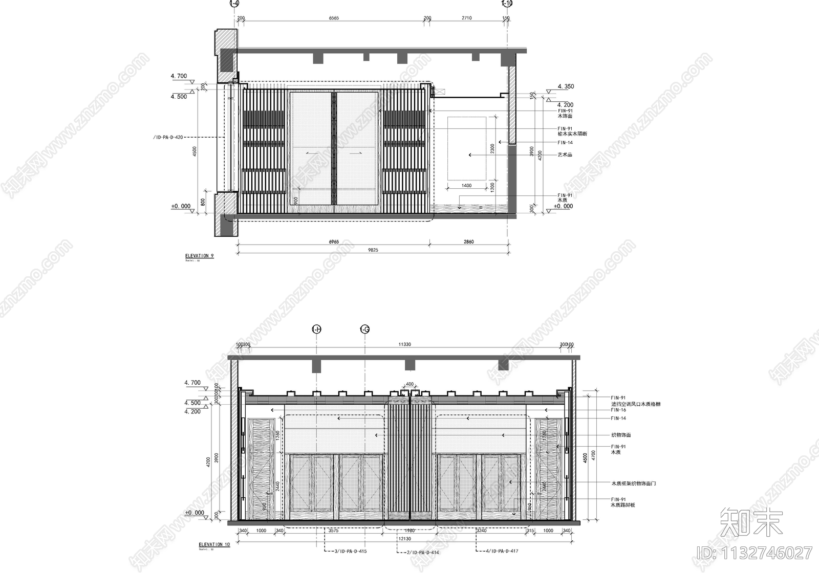 300㎡会议中心室内cad施工图下载【ID:1132746027】