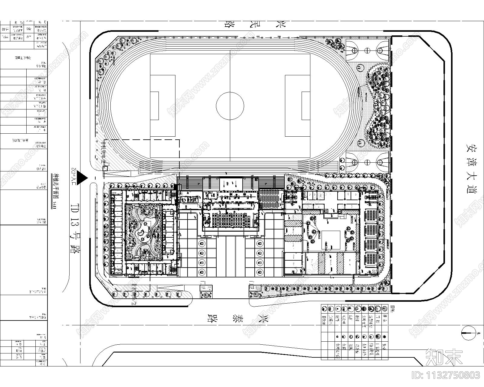 校园绿化景观cad施工图下载【ID:1132750803】