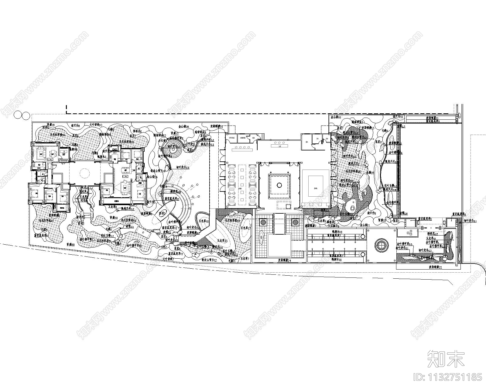 厦门建发央樾临时展示区绿化平面图cad施工图下载【ID:1132751185】