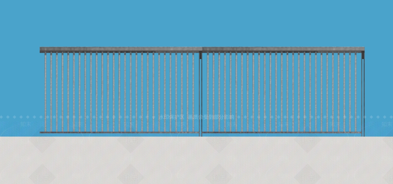 现代景观围栏护栏SU模型下载【ID:1132752497】