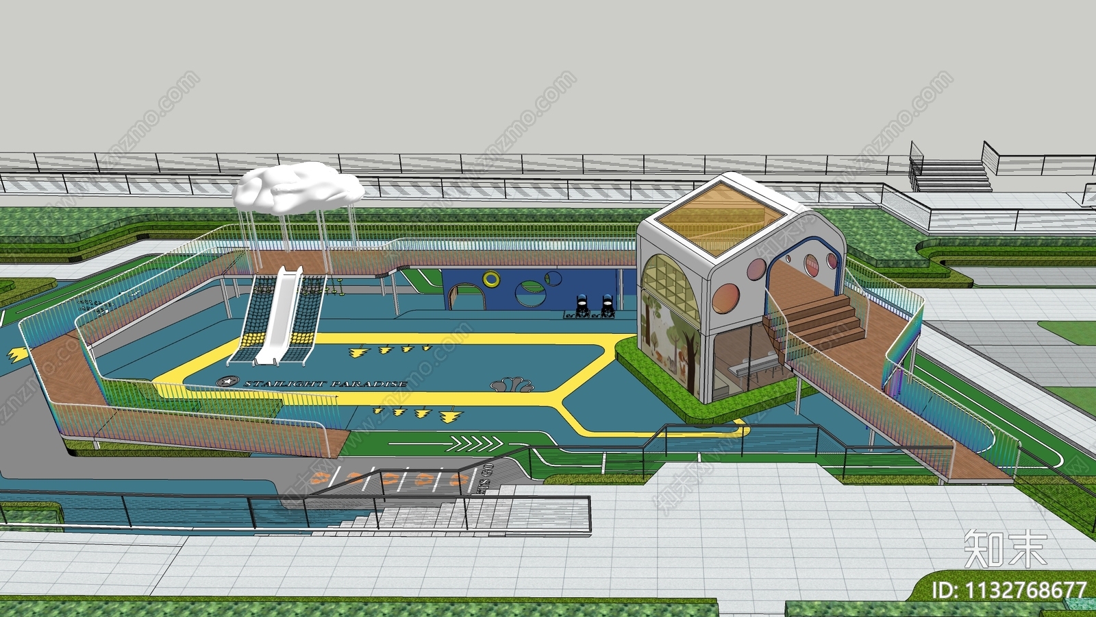 现代儿童游乐区SU模型下载【ID:1132768677】