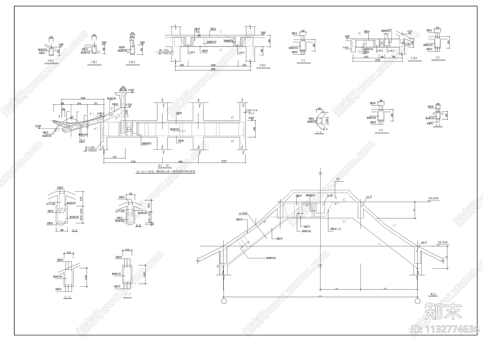 9层古塔建筑cad施工图下载【ID:1132774636】