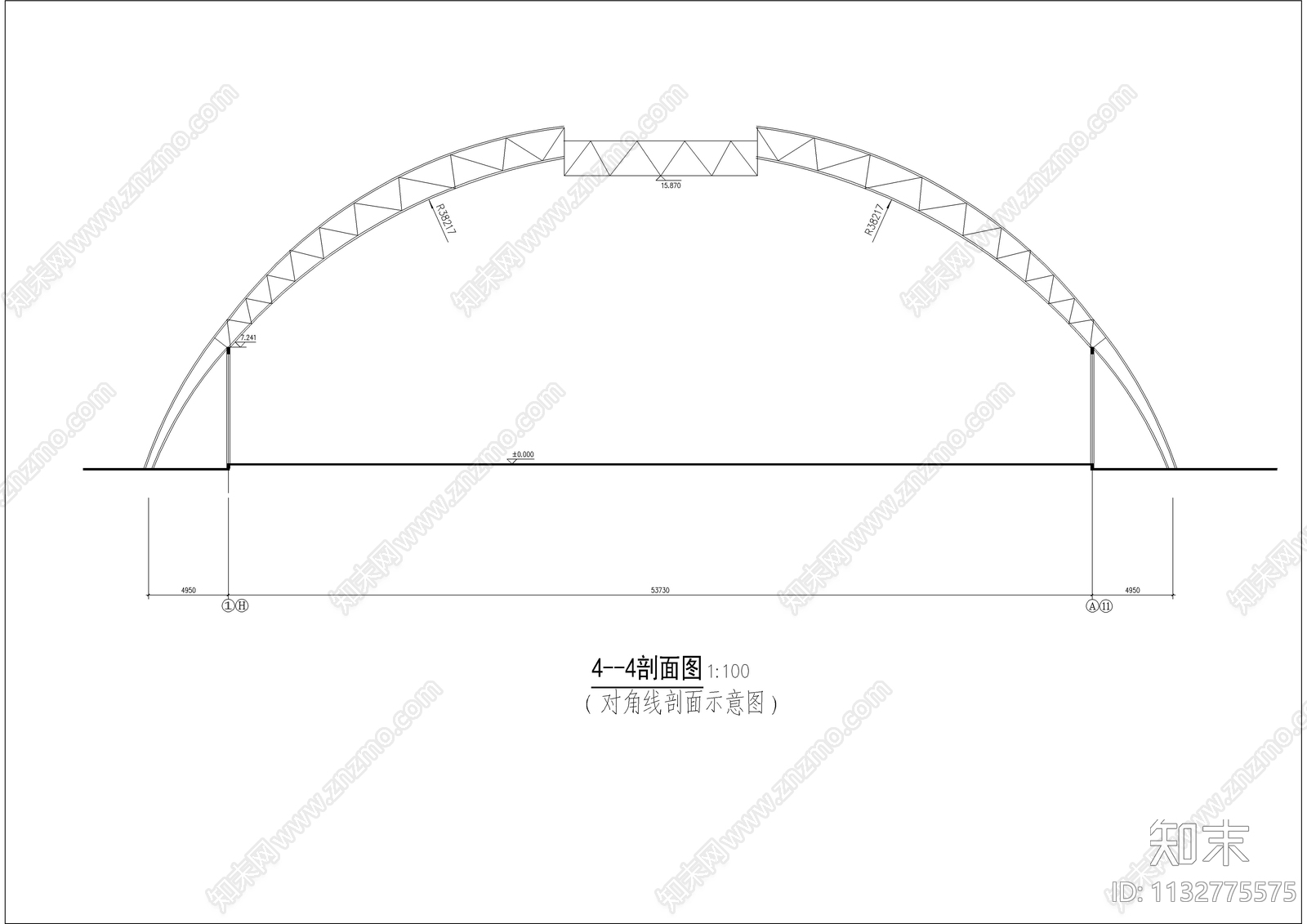 小型体育馆整套施工图下载【ID:1132775575】