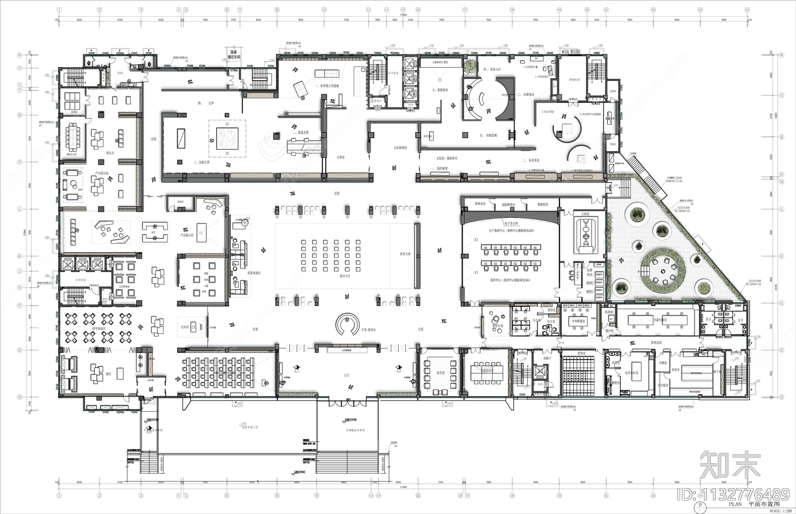 浙江企业展厅平面布置图施工图下载【ID:1132776489】