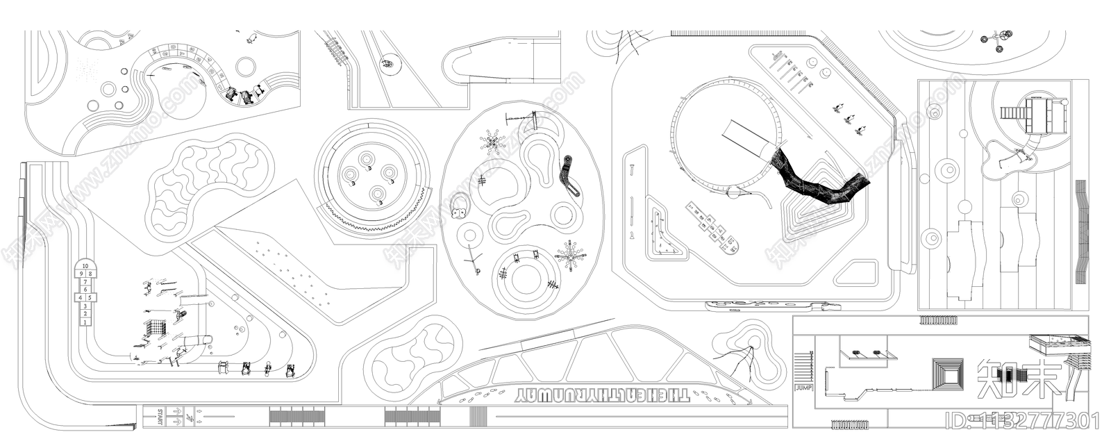 户外儿童乐园规划平面图cad施工图下载【ID:1132777301】