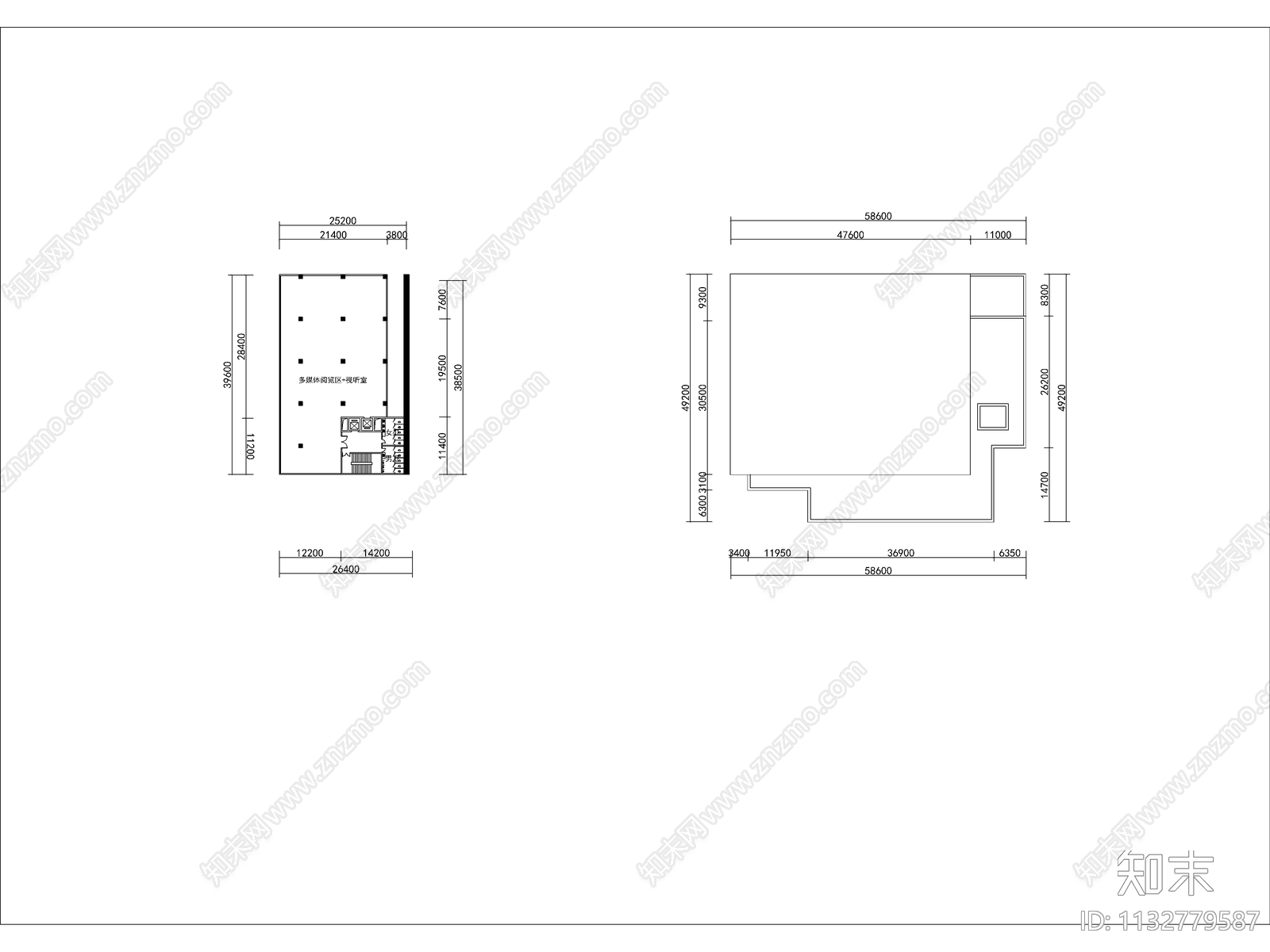 图书馆档案馆建筑cad施工图下载【ID:1132779587】