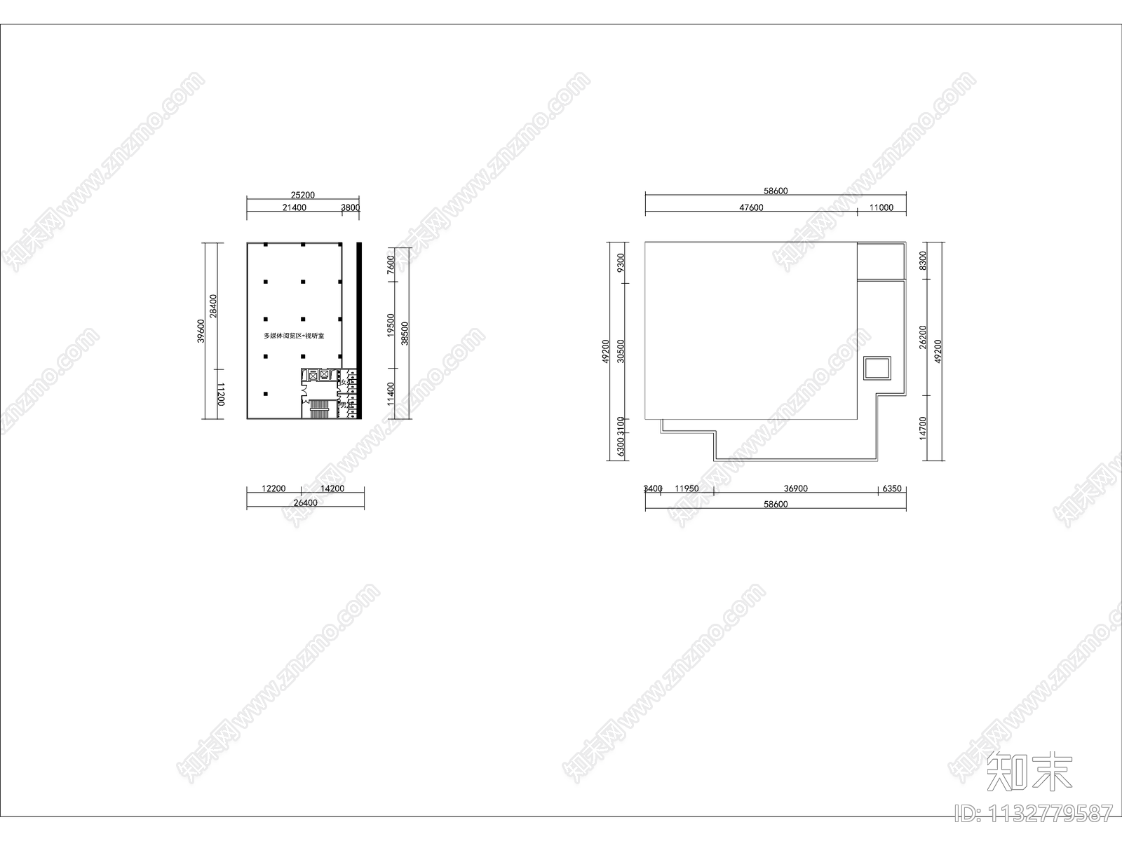 图书馆档案馆建筑cad施工图下载【ID:1132779587】