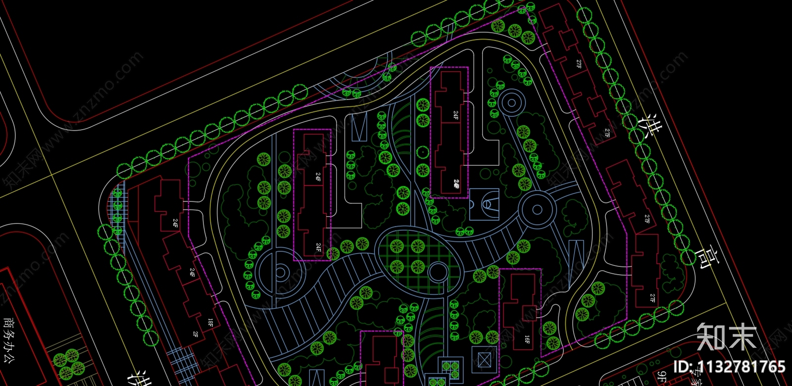 小区种植绿化规划平面图施工图下载【ID:1132781765】
