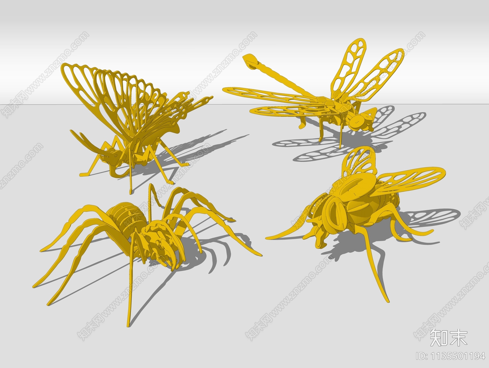 金翅金属昆虫SU模型下载【ID:1135501194】