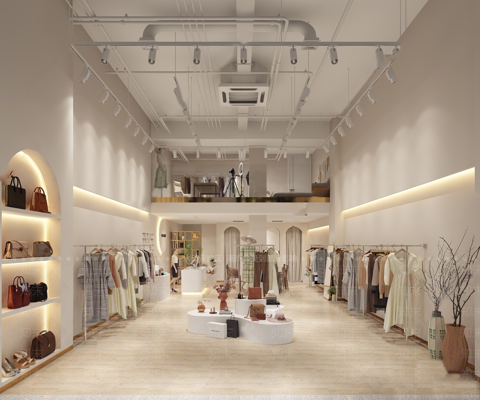 现代服装箱包店SU模型下载【ID:1132783840】